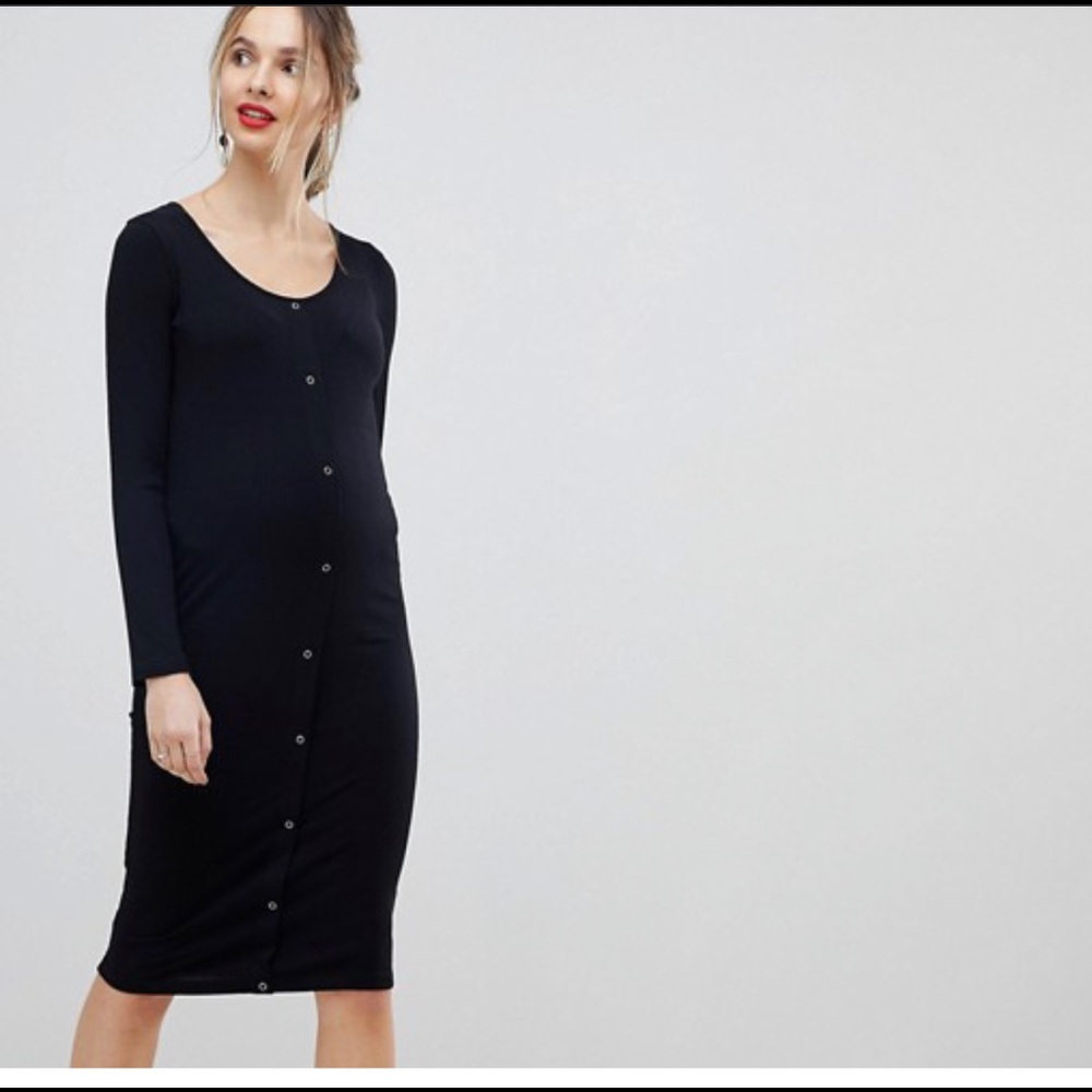 ASOS ribbed long sleeve maternity dress